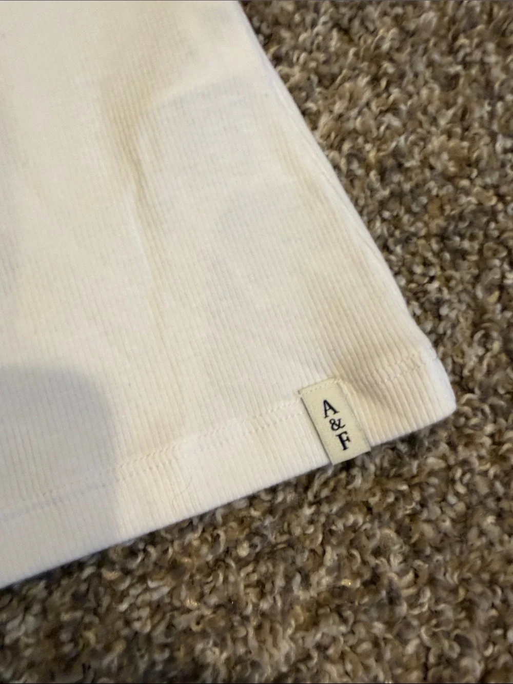 abercrombie kids White Ribbed Short Sleeve Tee